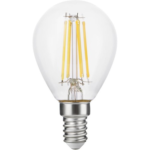 E14 4,7W dæmpbar LED kronepære - G45, filament, 470lm, 2500K, klart glas