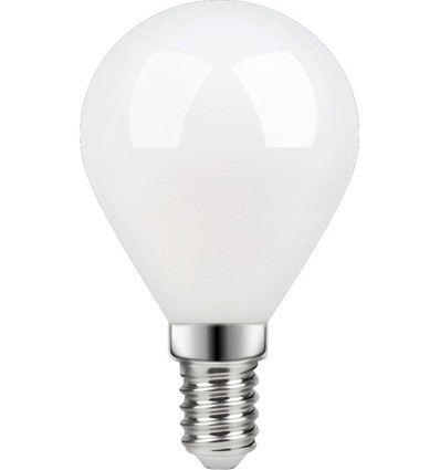E14 4,7W dæmpbar LED kronepære - G45, filament, opal glas, 2700K
