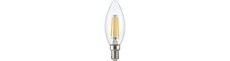 E14 4,7W dæmpbar LED kronepære - C35, filament, klar, 2700K
