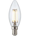 E14 4,7W dæmpbar LED kronepære - C35, filament, klar, 2700K