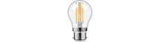 B22d 4,7W dæmpbar LED kronepære - G45, filament, 470lm, 2500K, klart glas