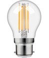 B22d 4,7W dæmpbar LED kronepære - G45, filament, 470lm, 2500K, klart glas