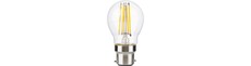 B22d 4,7W dæmpbar LED kronepære - G45, filament, klart glas, 2700K