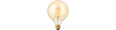 E27 2,9W dæmpbar LED filament pære - G125, 250lm, 2200K, Gold finish