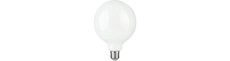 E27 4,7W dæmpbar LED globepære - G125, opal glas, 2500K, filament
