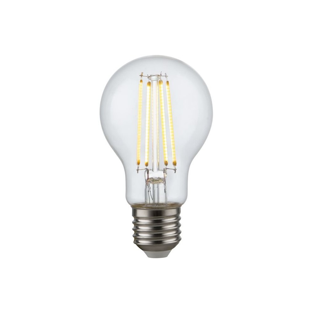 E27 6,5W dæmpbar LED filamentpære - A60, 810lm, klart glas, 2700K - Dæmpbar : Dæmpbar, Kulør : Varm
