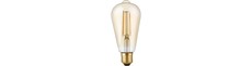 E27 2,9W dæmpbar LED Rustika pære - ST64, filament, 2200K, guld glas, 250lm