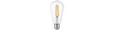 E27 4,7W dæmpbar LED Rustika pære - ST64, filament, 2500K, klart glas