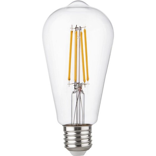 E27 4,7W dæmpbar LED Rustika pære - ST64, filament, 2500K, klart glas