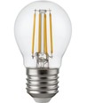 E27 4,7W dæmpbar LED kronepære - G45, filament, klart glas, 2700K