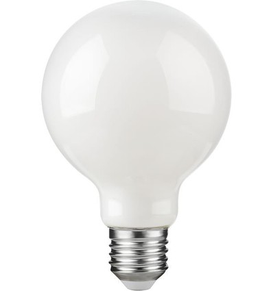 E27 2,5W dæmpbar LED filament pære - G80 Globe, opal glas, 2500K, 250lm