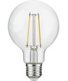 E27 2,5W dæmpbar LED filament pære - G80, 250lm, 2500K, klart glas
