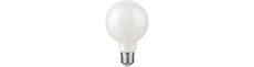 E27 4,7W dæmpbar LED globe pære - G80, opal glas, 2500K, filament
