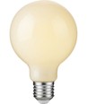 E27 4,7W dæmpbar LED globe pære - G80, opal glas, 2500K, filament