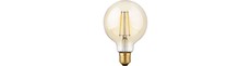E27 2,9W dæmpbar LED globe pære - G95, filament, 2200K, guld glas