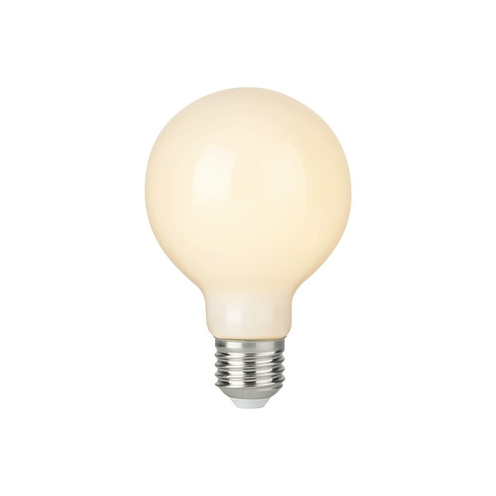 E27 2,5W dæmpbar LED globe pære - G95, opal glas, filament, 2500K - Dæmpbar : Dæmpbar, Kulør : Ekstra varm