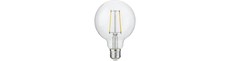E27 2,5W dæmpbar LED globe pære - G95, filament, 250lm, 2500K, klart glas