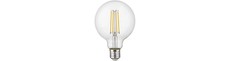 E27 4,7W dæmpbar LED globepære - G95, filament, 2500K, 470lm, klar glas