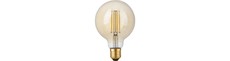 E27 4,7W dæmpbar LED globepære - G95, filament, 2200K, guld glas