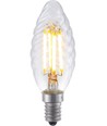 E14 4W dæmpbar LED kronepære - Twisted Candle, 350lm, 2200K, klar glas