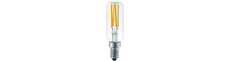 E12 3W dæmpbar LED rørpære, 120V - 9,5cm, filament, klar glas, 2700K
