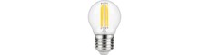 E27 4W dæmpbar LED kronepære - G45, filament, 2200K, klart glas