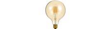 E27 7W dæmpbar LED globepære - G125, filament, 2200K, gyldent glas, 570lm