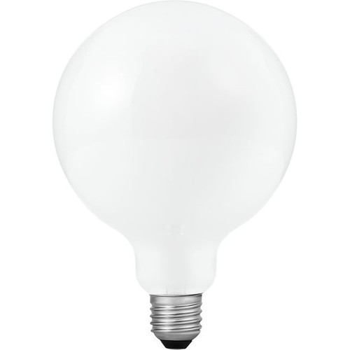 E27 8,5W dæmpbar LED globe pære - G125, opal glas, 810lm, 2500K filament