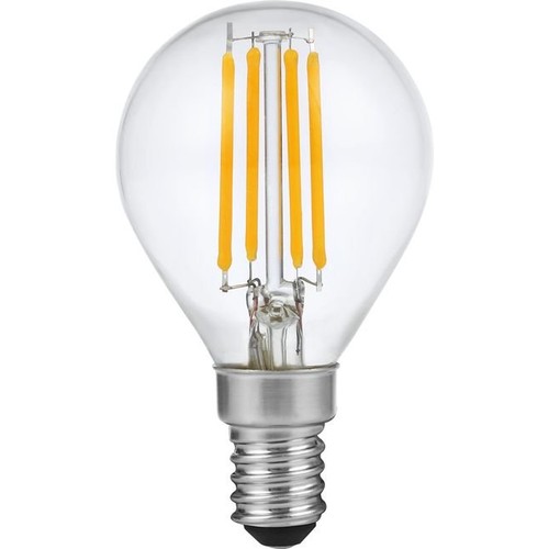 E14 4W dæmpbar LED kronepære - G45, filament, 2200K, klar glas