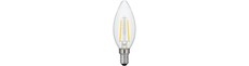 E14 2W dæmpbar LED kronepære - Filament, C35, 2200K, klar glas