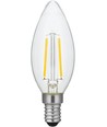 E14 2W dæmpbar LED kronepære - Filament, C35, 2200K, klar glas