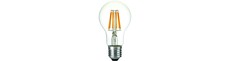 E27 6,5W dæmpbar LED pære - Filament, A60, 630lm, 2500K, klart glas
