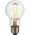 E27 8W dæmpbar LED pære - A60, filament, 806lm, klart glas, 2500K