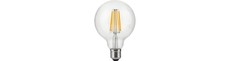 E27 10W dæmpbar LED globepære - G95, filament, 1055lm, 2500K, klart glas