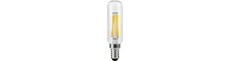 E14 4W dæmpbar LED rørpære - 9,5cm, filament, 2700K, klar glas
