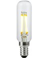 E14 4W dæmpbar LED rørpære - 9,5cm, filament, 2700K, klar glas