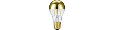 E27 4W dæmpbar LED kronepære - Topforspejlet guld, A55, filament, 2500K