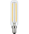 E14 4W dæmpbar LED rørpære - 11,5cm, 2200K, filament, klar glas