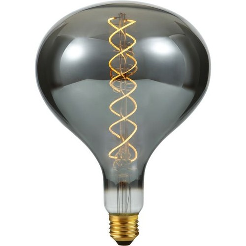 E27 6W dæmpbar XXL LED pære - R160, 180lm, Smoke glas, 2200K, filament flex