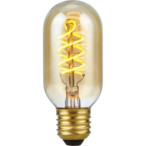 E27 5W dæmpbar LED pære - Filament Flex DH Tube, 2000K, guld glas, 300lm