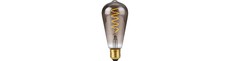 E27 4W dæmpbar LED filamentpære - ST64 Rustika, 2200K, røgfarvet glas, Flex filament