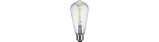 E27 4W dæmpbar LED Rustika pære - ST64, Flex Filament, 2200K, klar glas