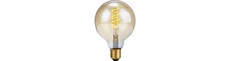 E27 4W dæmpbar LED filament pære - G95, Flex Globe, 200lm, 2000K, guld glas