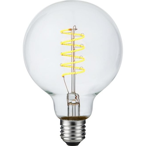 E27 4,5W dæmpbar LED pære - G95, Flex Filament, 2200K, klar glas