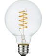 E27 4,5W dæmpbar LED pære - G95, Flex Filament, 2200K, klar glas