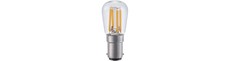 BA15d 3W dæmpbar LED filament pære - 2500K, klar, 5,6cm, 210lm
