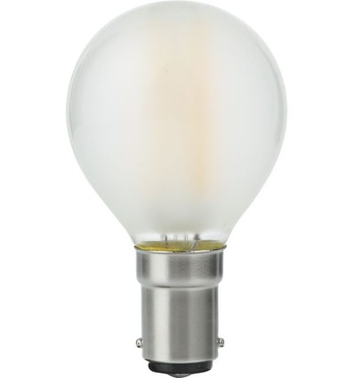 Ba15d 4W dæmpbar LED kronepære - G45, filament, mat glas, 2500K
