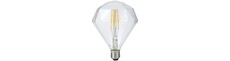E27 5W dæmpbar LED filamentpære - Diamond, 2500K, klar, 450lm