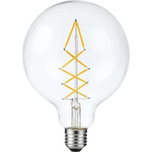 E27 6,5W dæmpbar LED globepære - G125, 500lm, 2200K, filament, klart glas