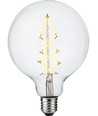 E27 6,5W dæmpbar LED globepære - G125, 500lm, 2200K, filament, klart glas